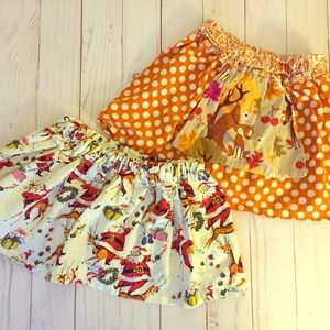 Lot of 2 handmade toddler skirts